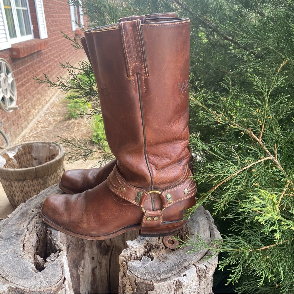 Classic Brown Leather Combat Boots